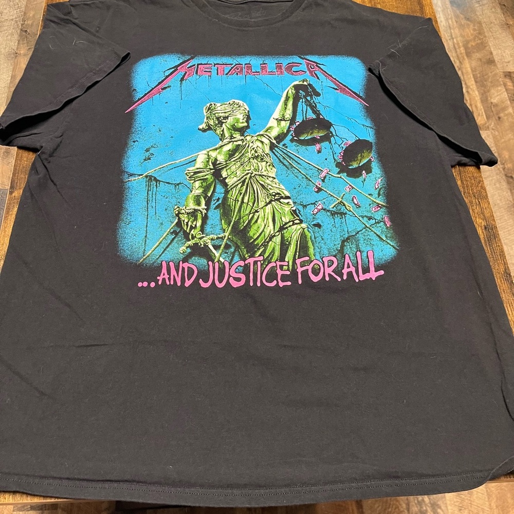 Metallica And Justice For All Graphic T-shirt Men XL Black Short Sleeve Music